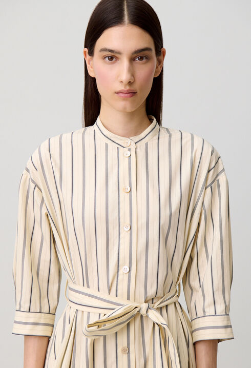 Fitted cotton shirt dress