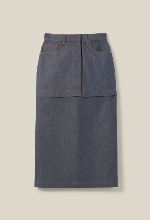 Zip Modular Denim Skirt