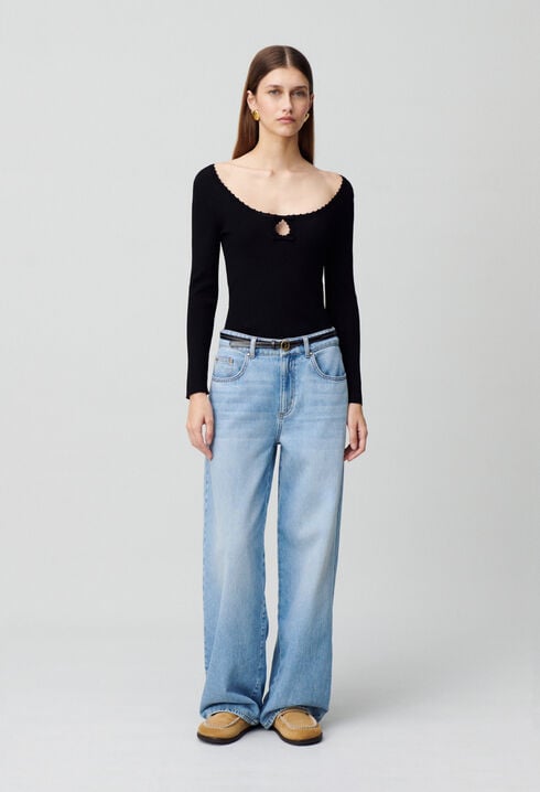 Long sleeve fine knit top
