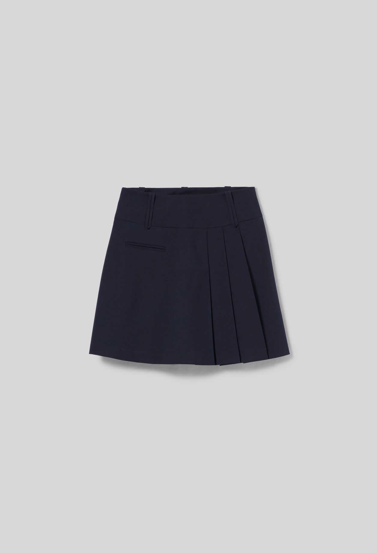Short wool blend skirt