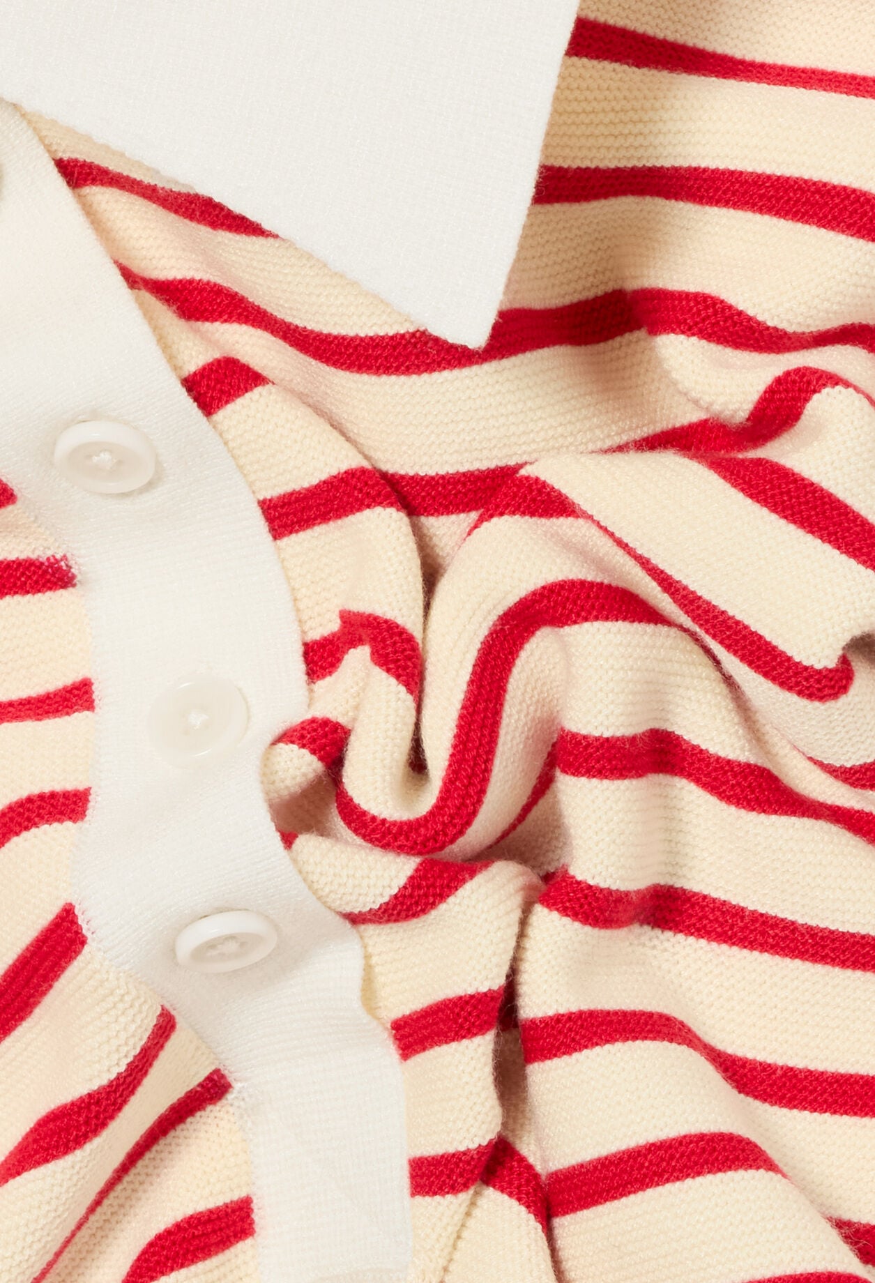 Striped polo neck jumper