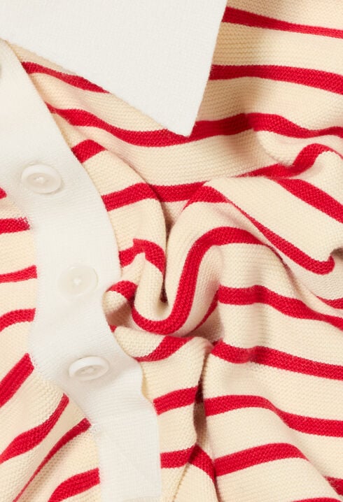Striped polo neck jumper
