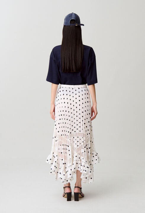 Polka dot pleated skirt