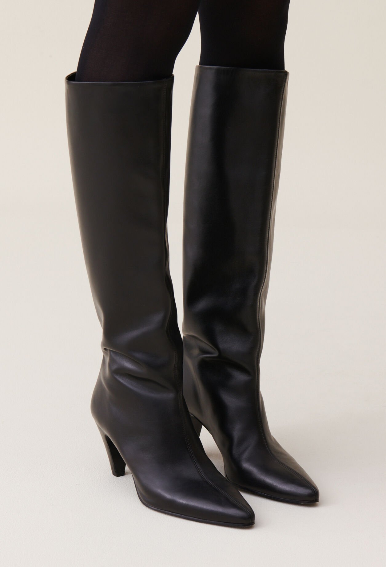 Leather knee-high boots