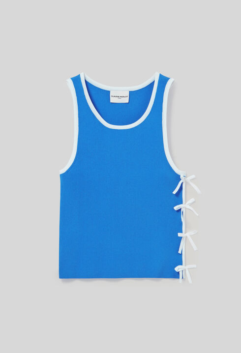 Knitted tank top with bows