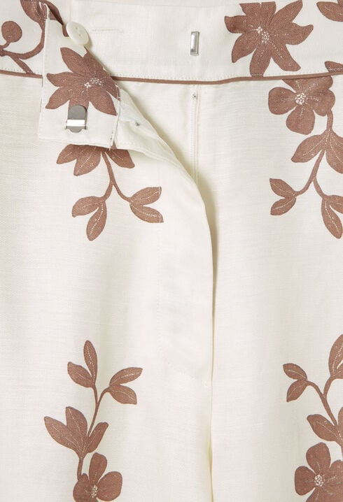 Floral wide-leg trousers