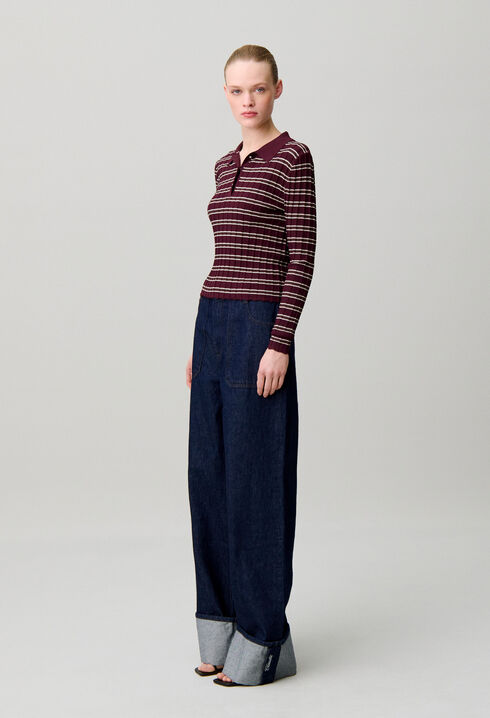 Multicoloured striped knit jumper