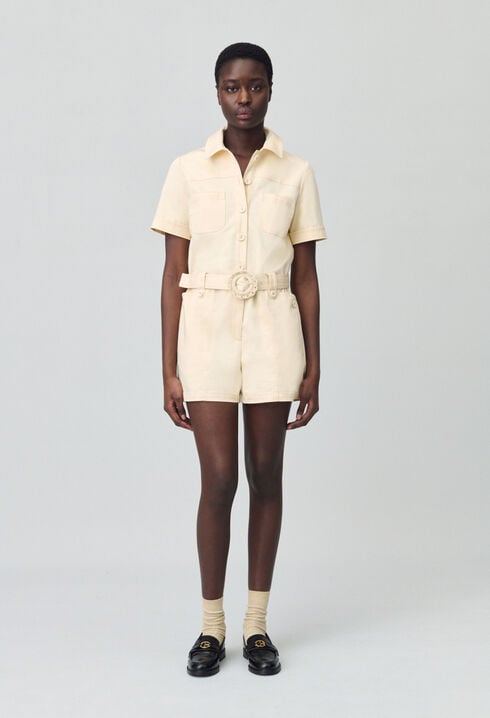 Shirt collar jumpsuit