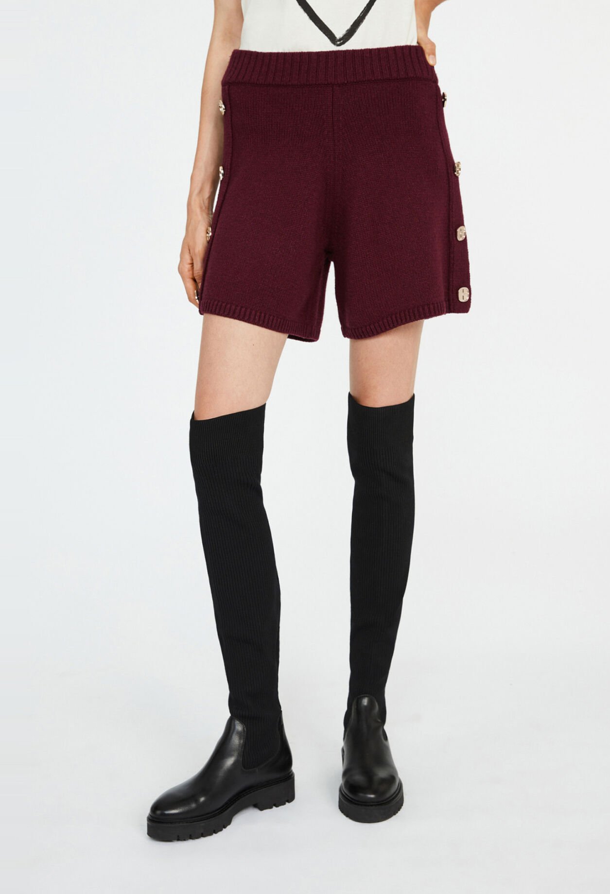 Short taille haute boutonné