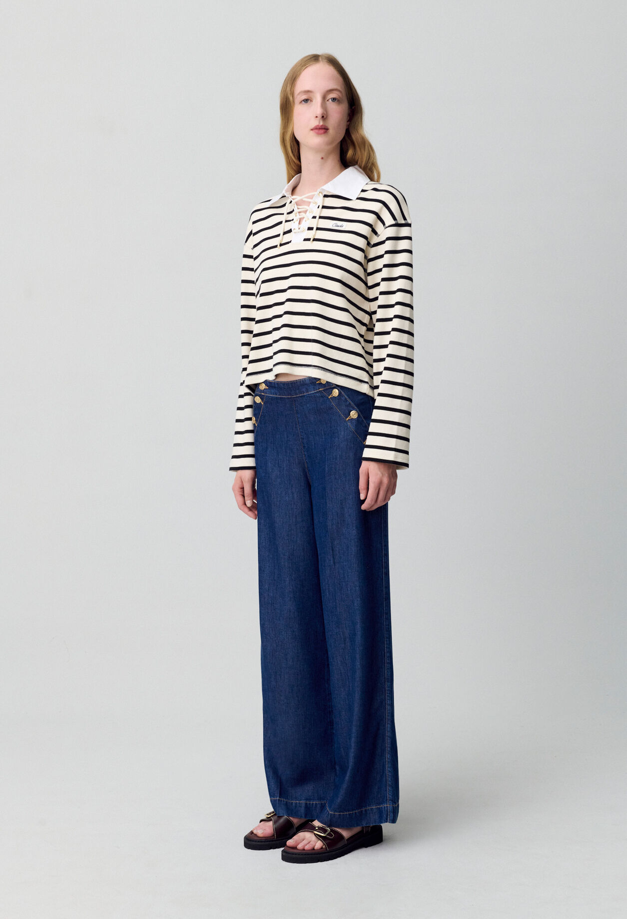 Wide-Leg Sailor Trousers