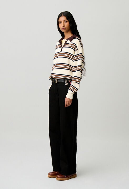 Wide-leg denim jeans