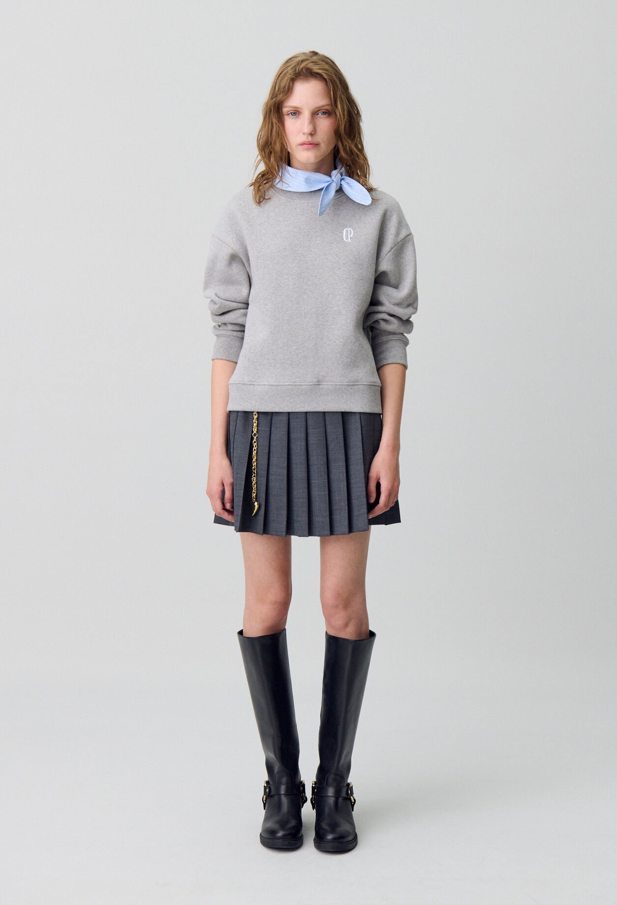 Scarf Collar Sweatshirt