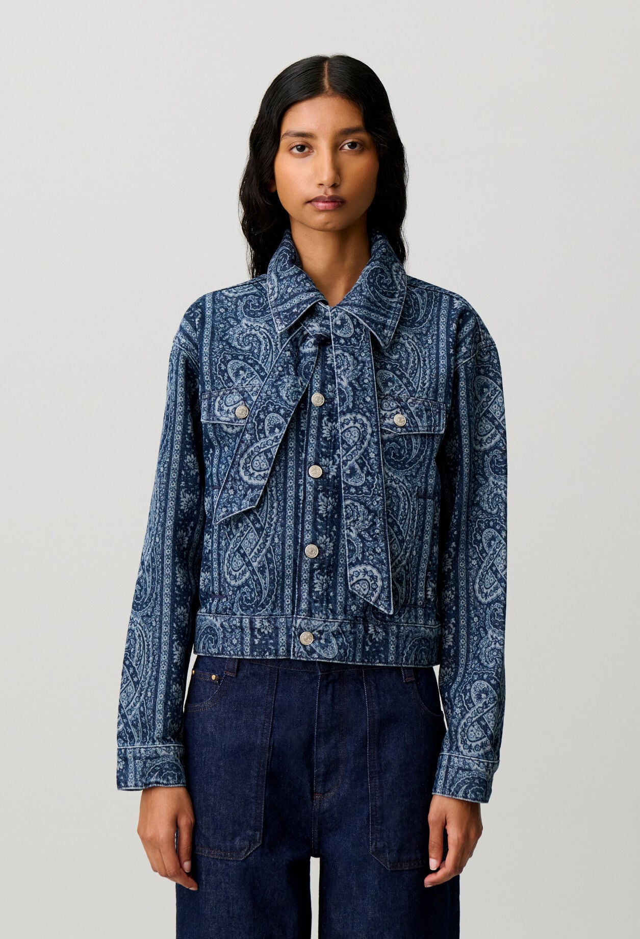 Printed denim jacket