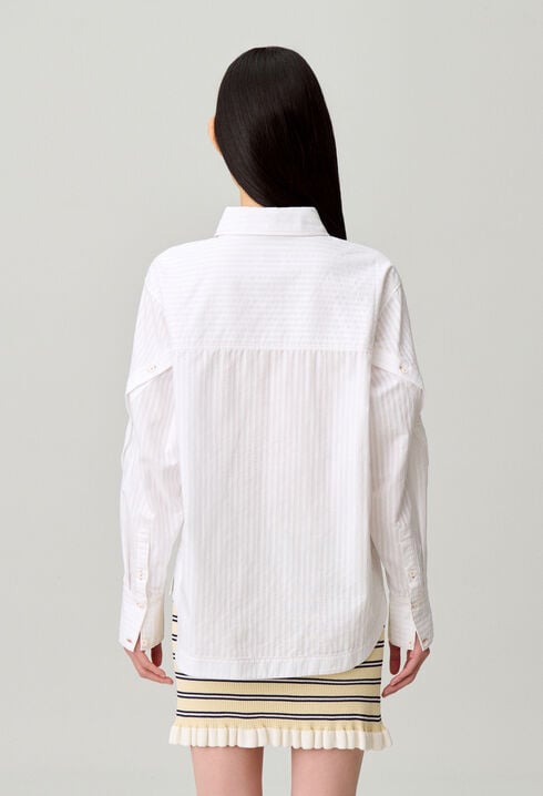 Striped poplin shirt