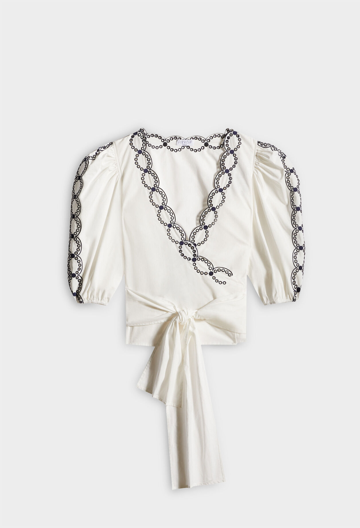 Organic cotton wrapover blouse