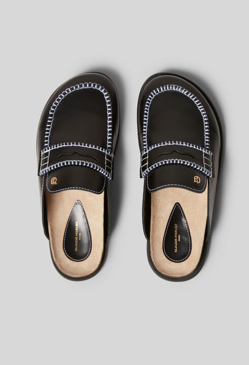 Smooth leather mules