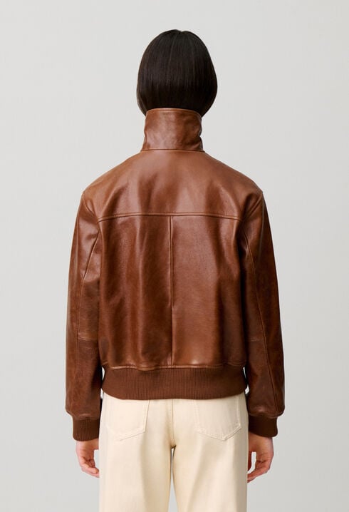 Oversized leather jacket
