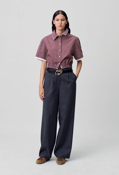 Short checked shirt