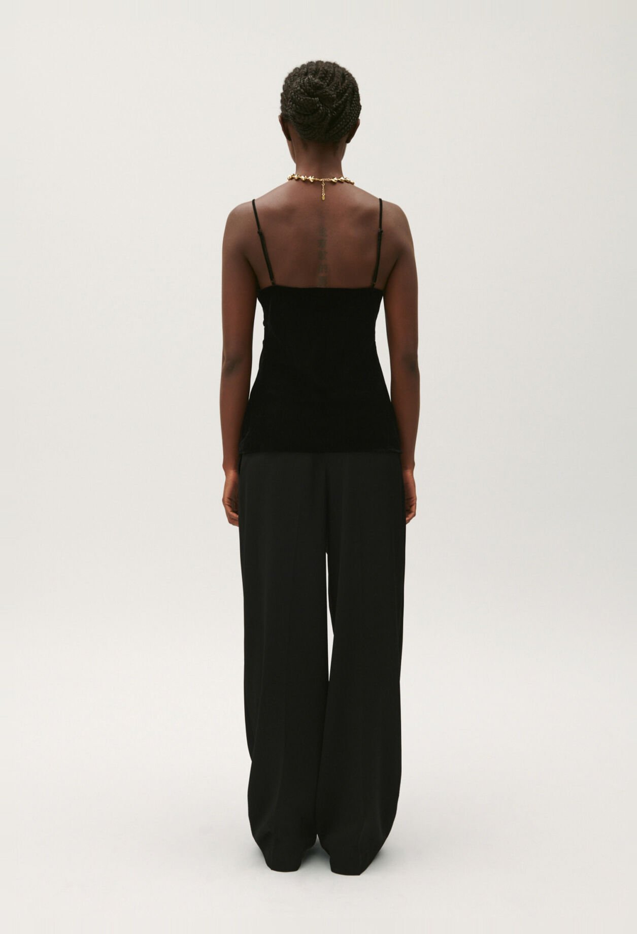 Black velour cami