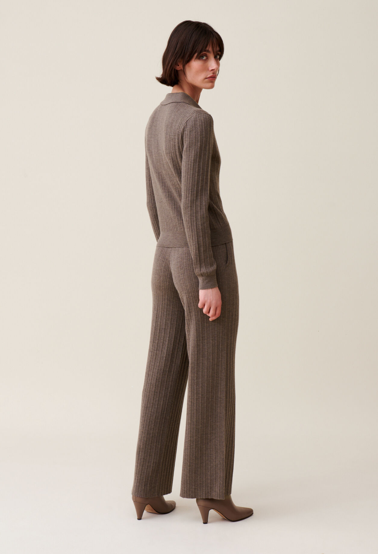 Ribbed Polo Sweater