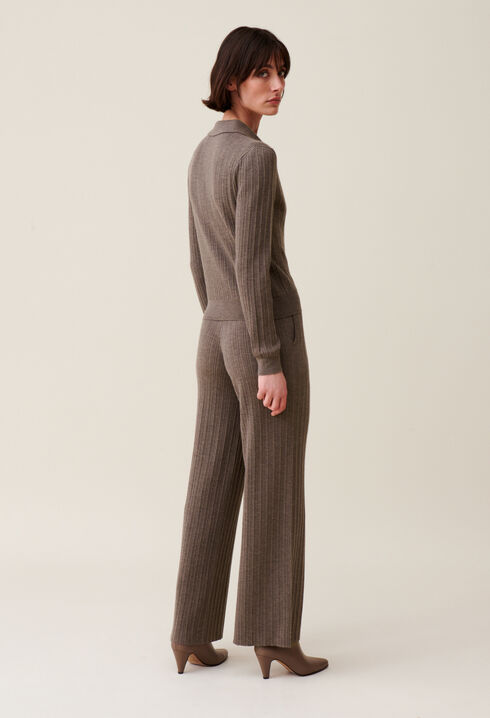 Ribbed Polo Sweater