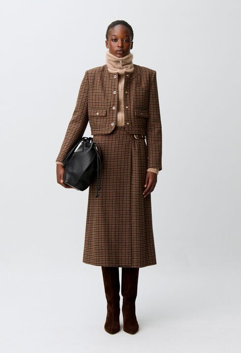 Straight checked jacket