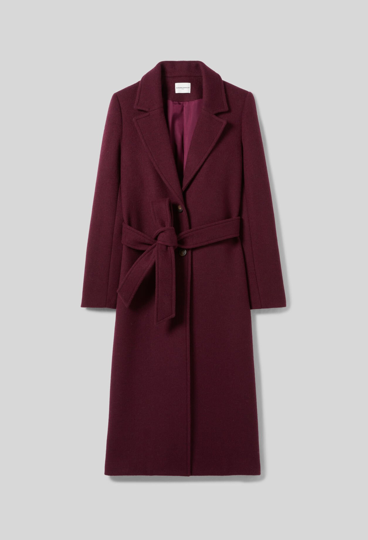 Long double-breasted wool coat