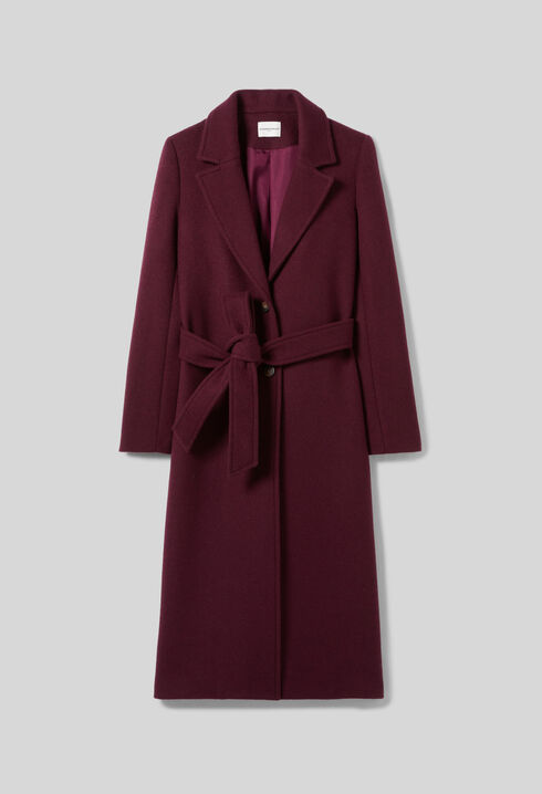 Long double-breasted wool coat