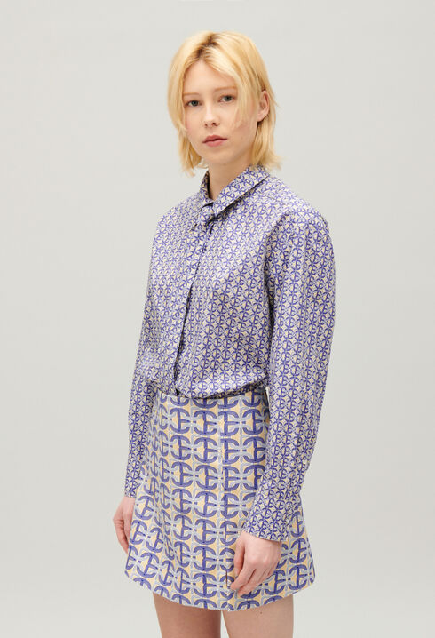 Short A-line skirt with monogram