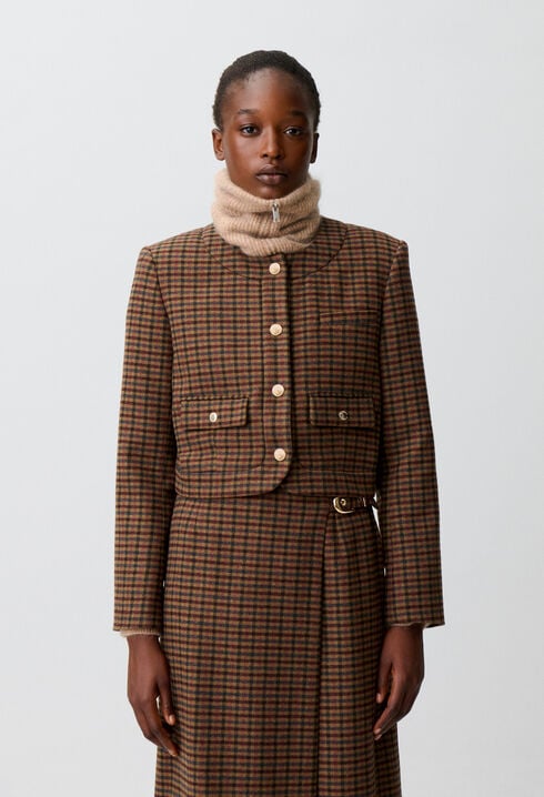 Straight checked jacket