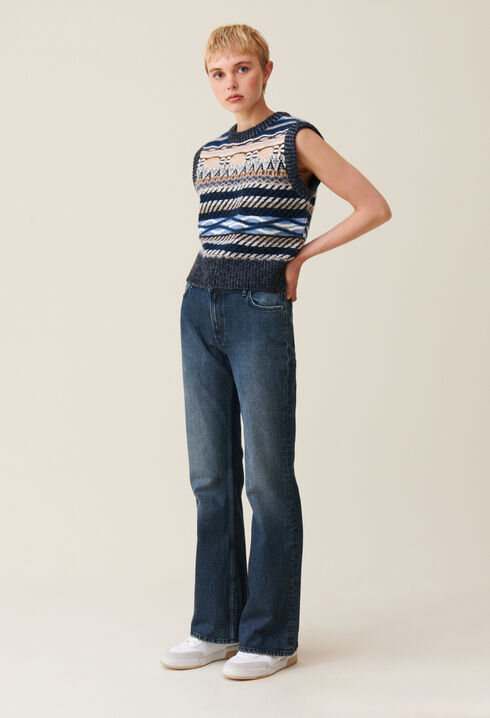 Flared denim jeans