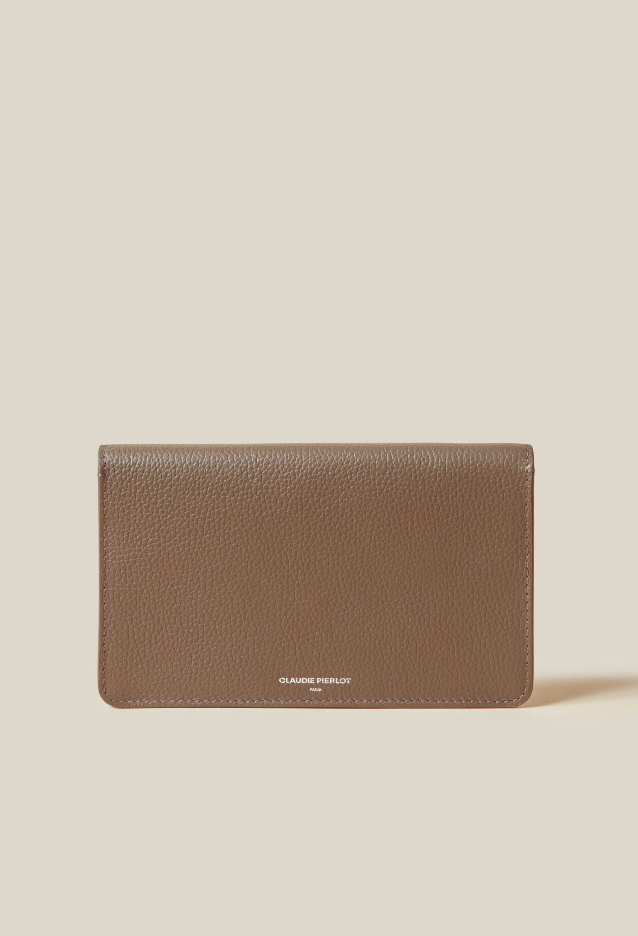 Large grained leather clutch