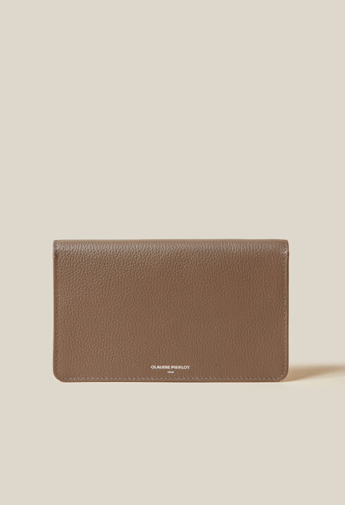 Large grained leather clutch