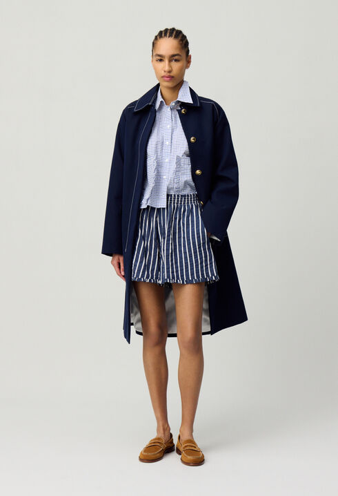 Striped ruffled shorts