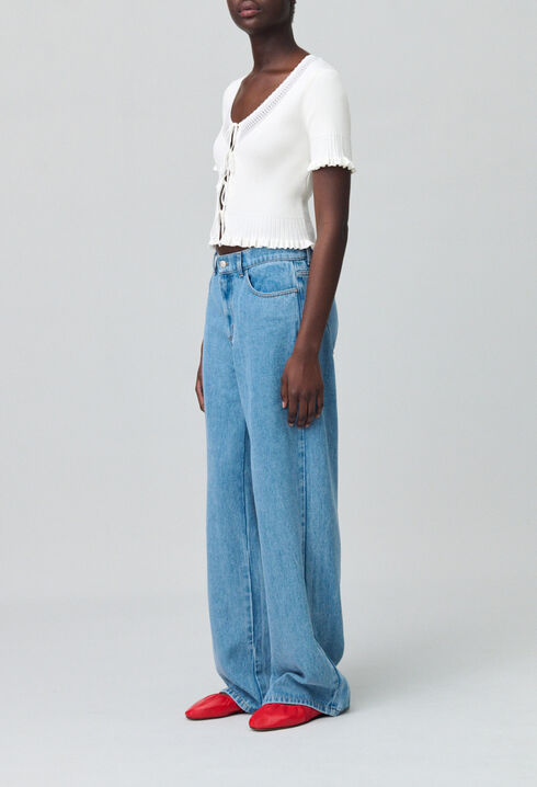 Fine knit top with bows