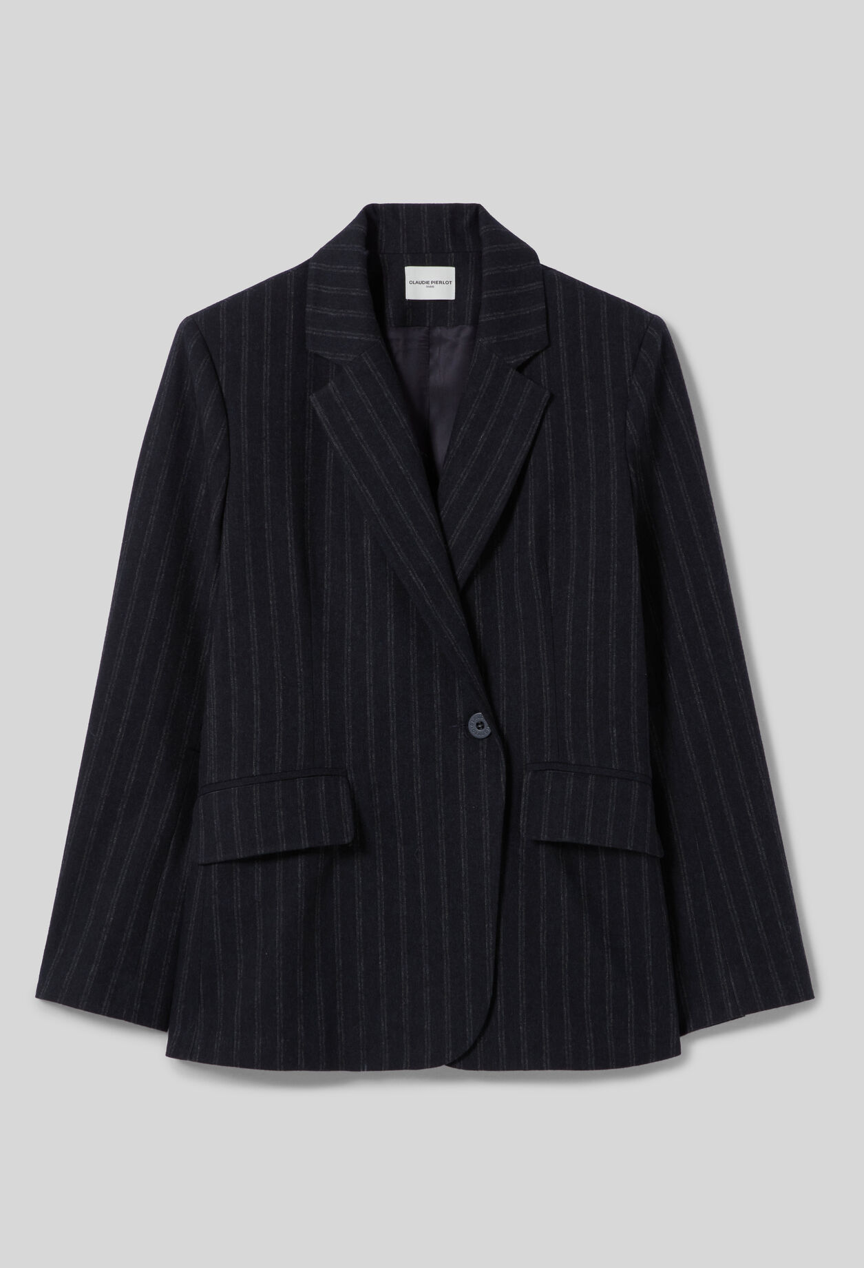 Striped wool-blend jacket