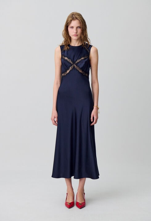 Robe longue avec dentelle