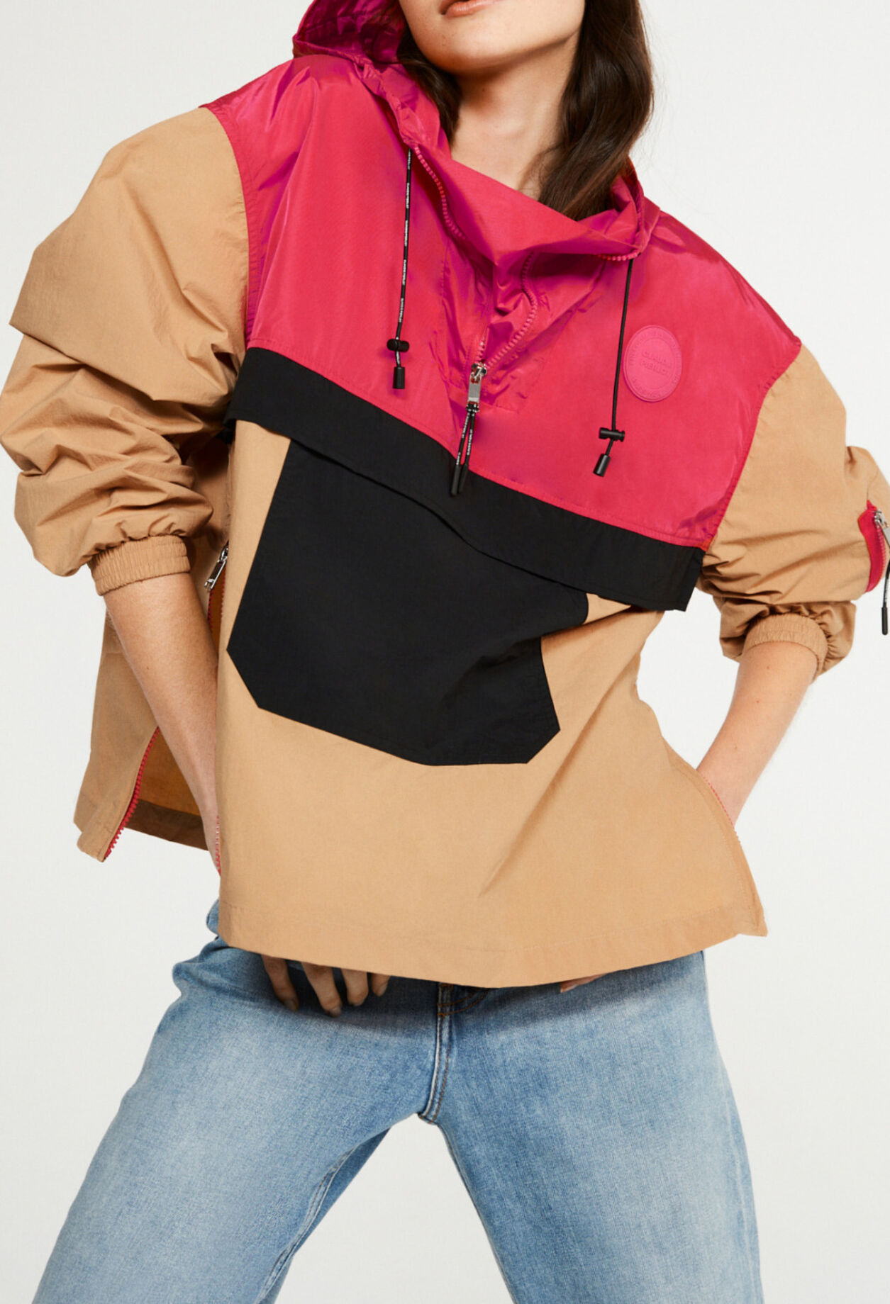 Tricolour raincoat