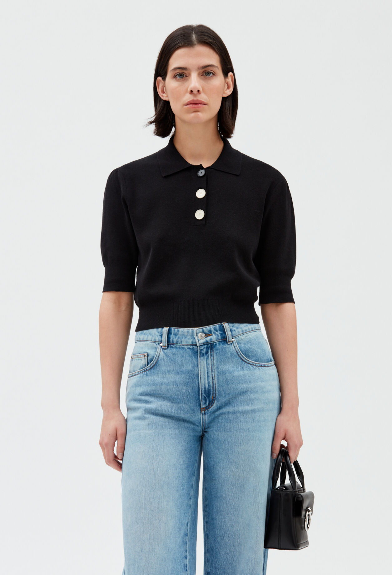 Knit polo shirt
