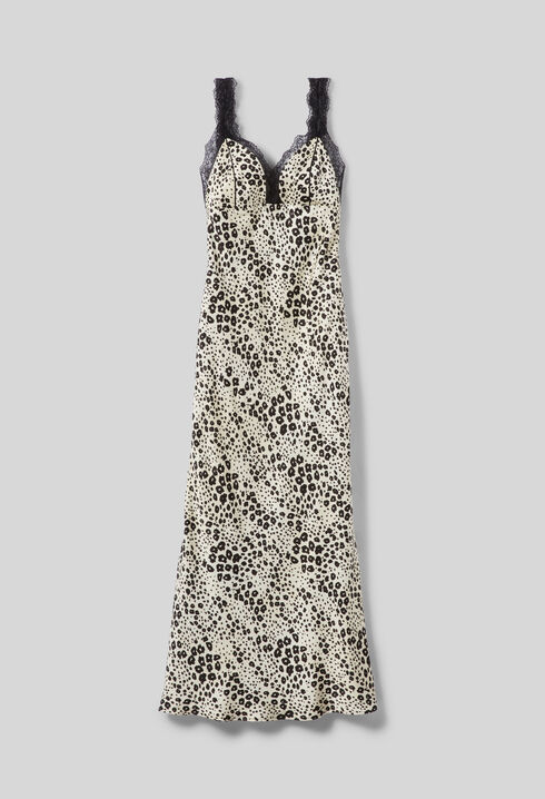 Satin animal print dress