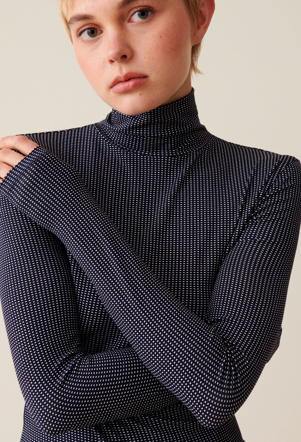 Fitted Funnel Neck Top