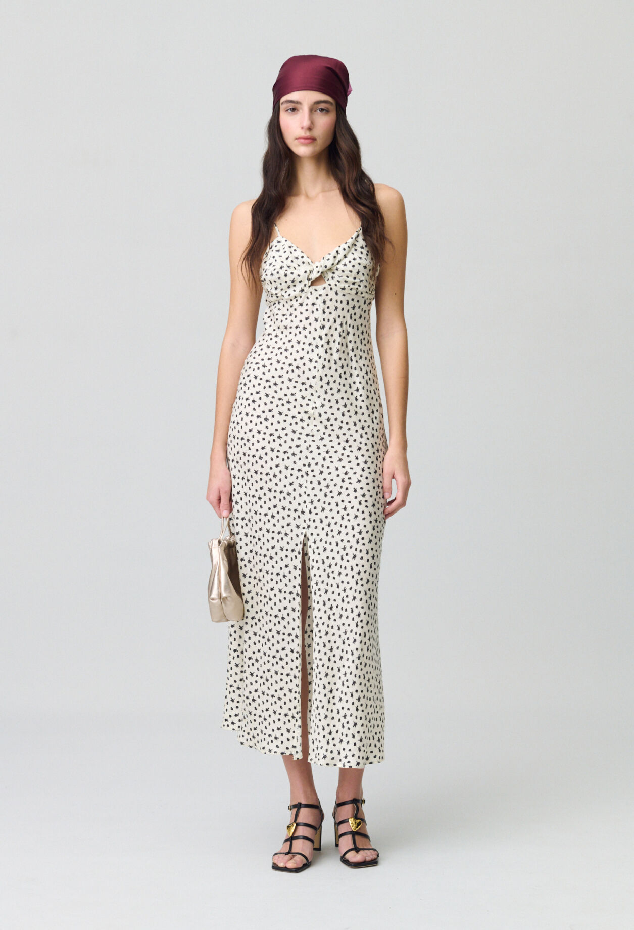 Satin Floral Maxi Dress
