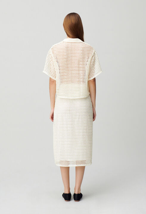 Short-sleeved crochet top