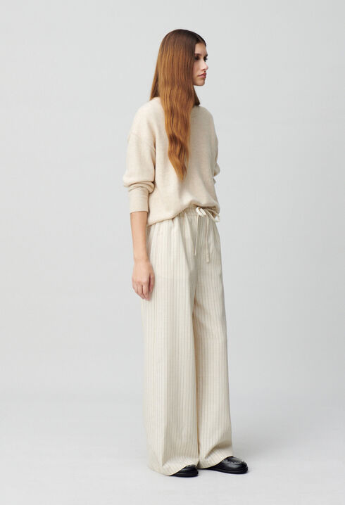 Wide striped trousers