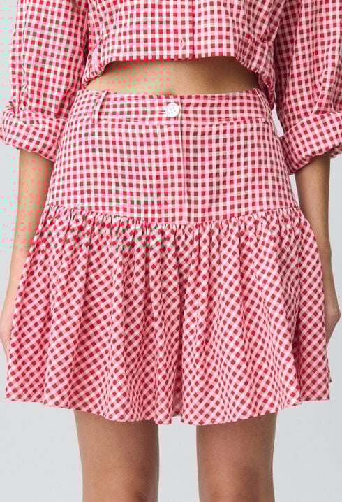 Gingham Check Mini Skirt