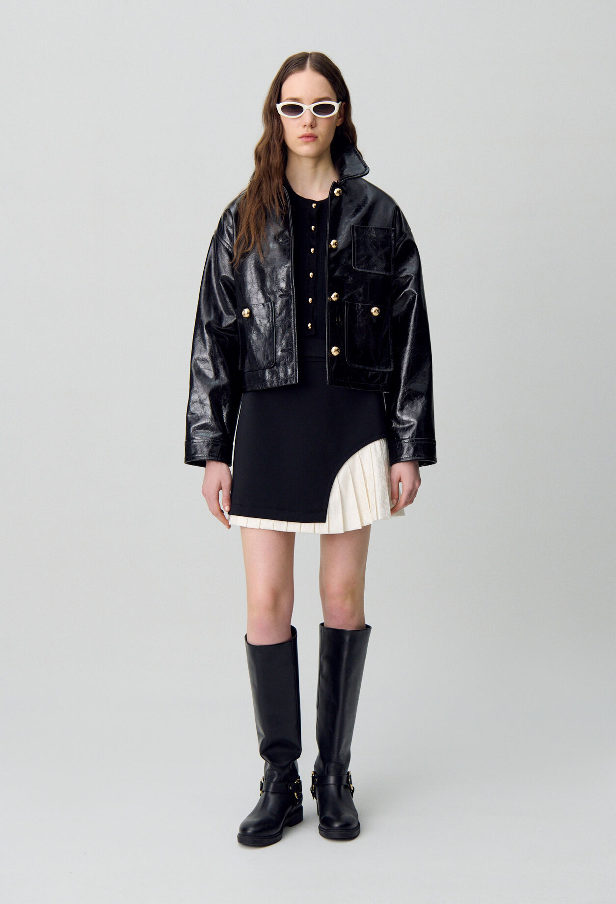 Straight mini skirt