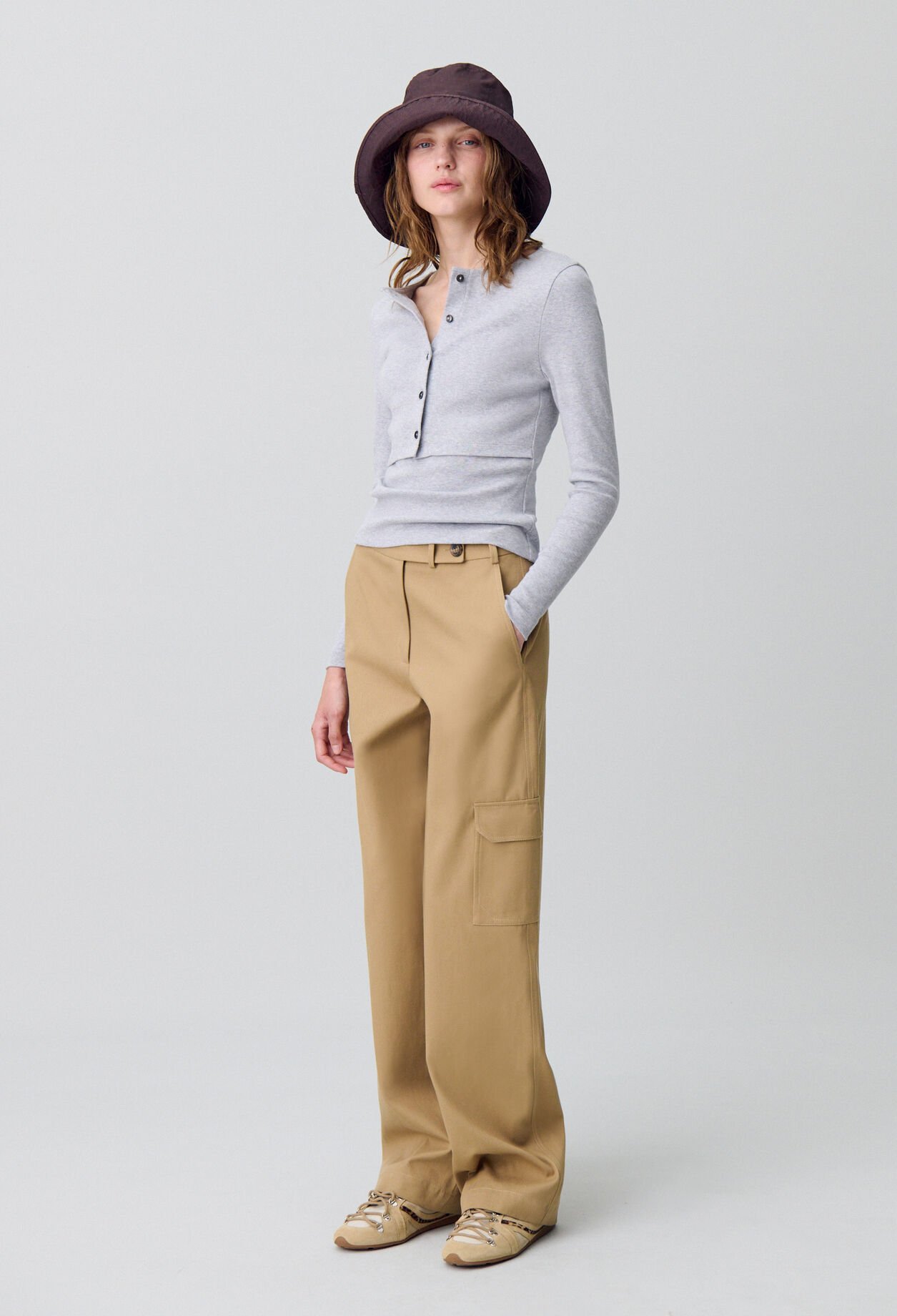 Cotton Cardigan T-Shirt Set