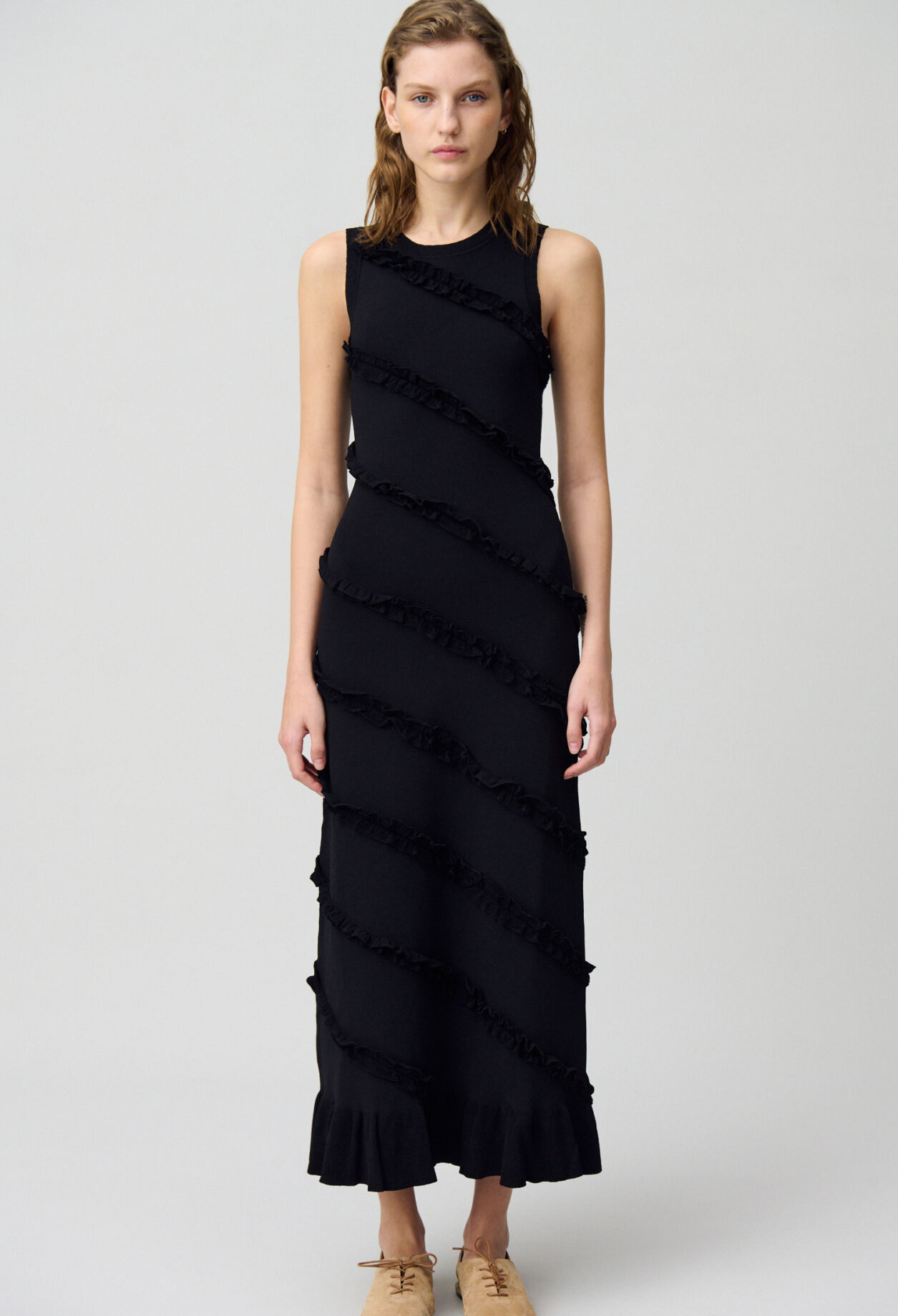 Long fine-knit dress