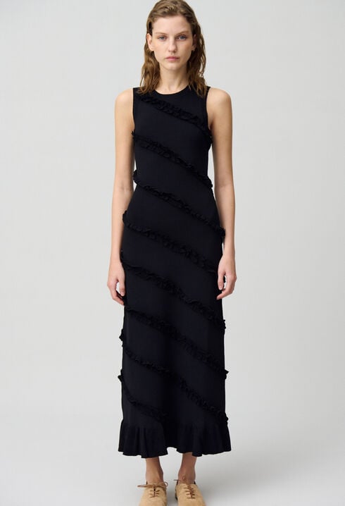 Long fine-knit dress