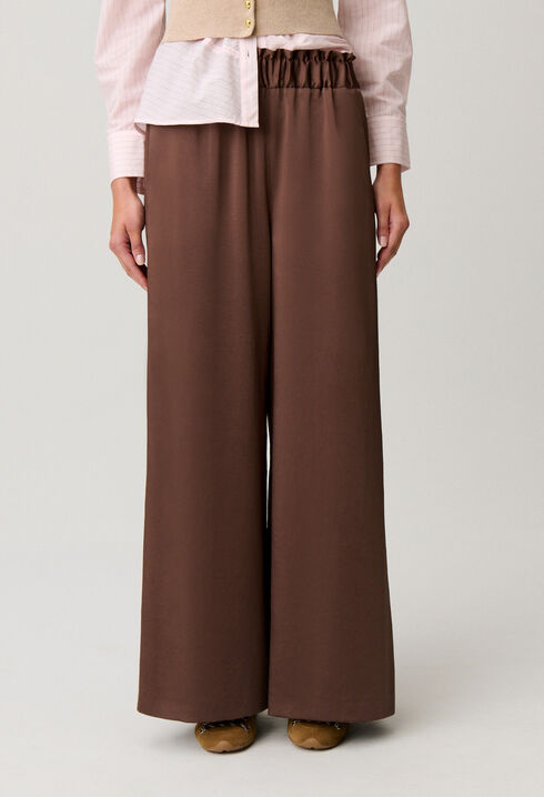 Flowy satin trousers